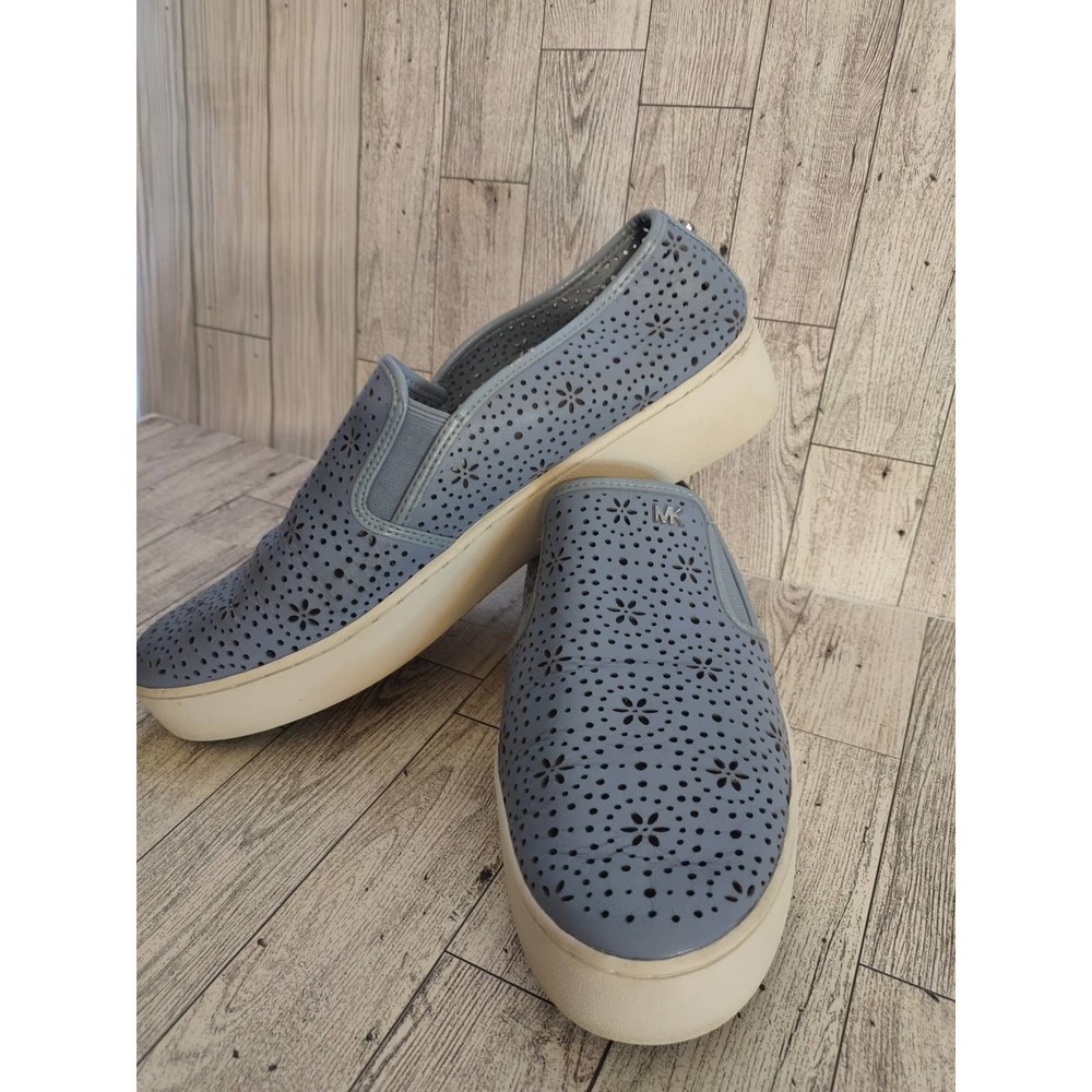 Michael Kors Kane Slip on Blue Leather Sneakers Size 11
